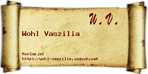 Wohl Vaszilia névjegykártya